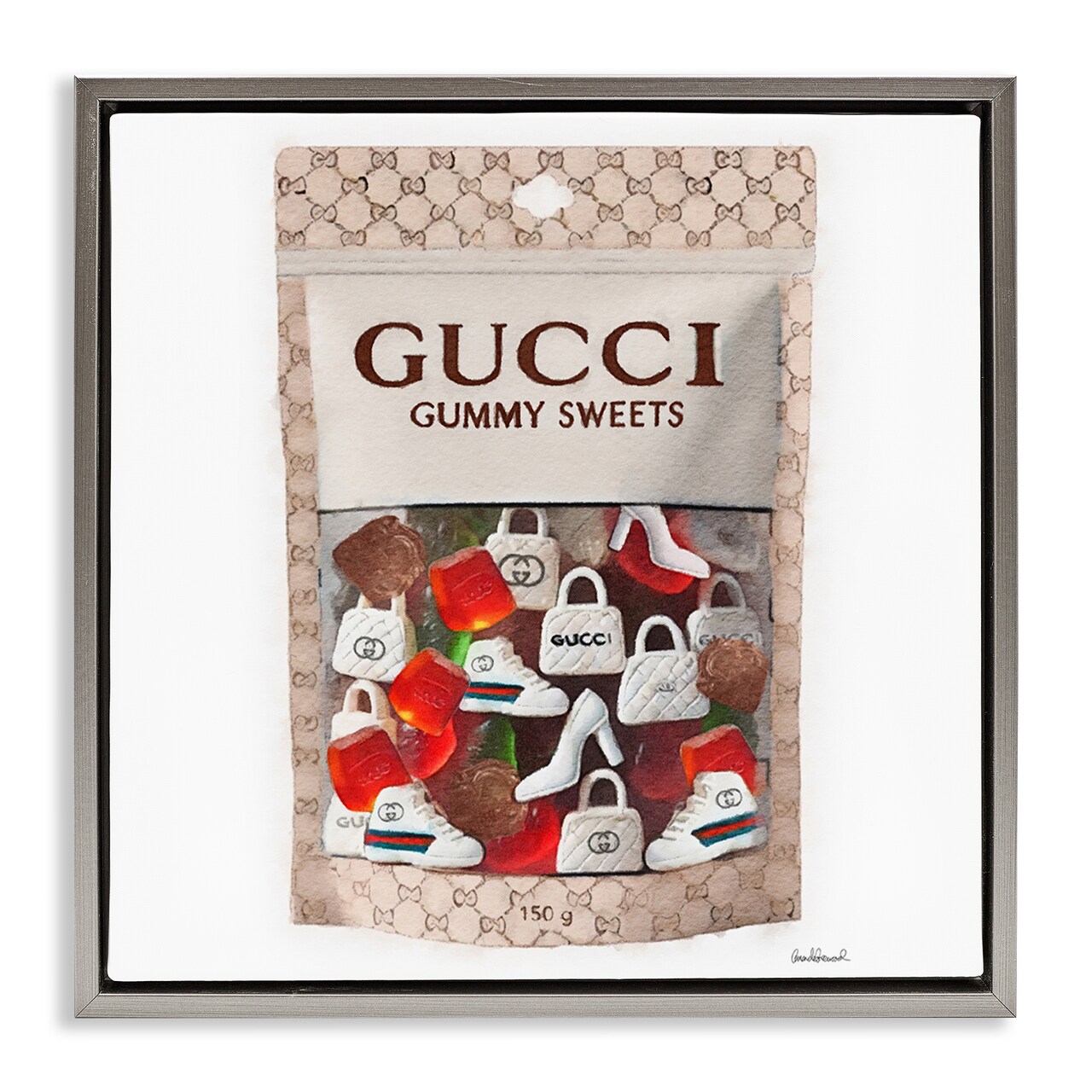 Stupell Industries Glam Fashion Candies Floater Framed Canvas Wall Art Design by Amanda Greenwood
